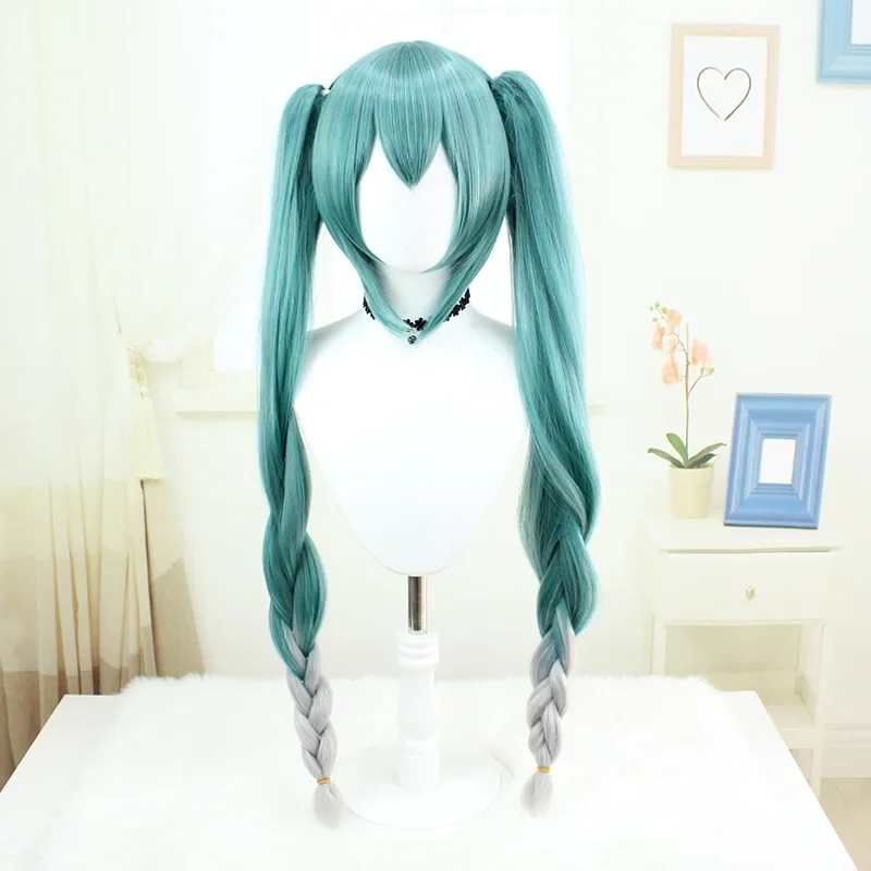 VOCALOID Snow Miku 2024 Косплей парики VOCALOID Cos Miku Косплей термостойкие синтетические волосы + шапочка парика