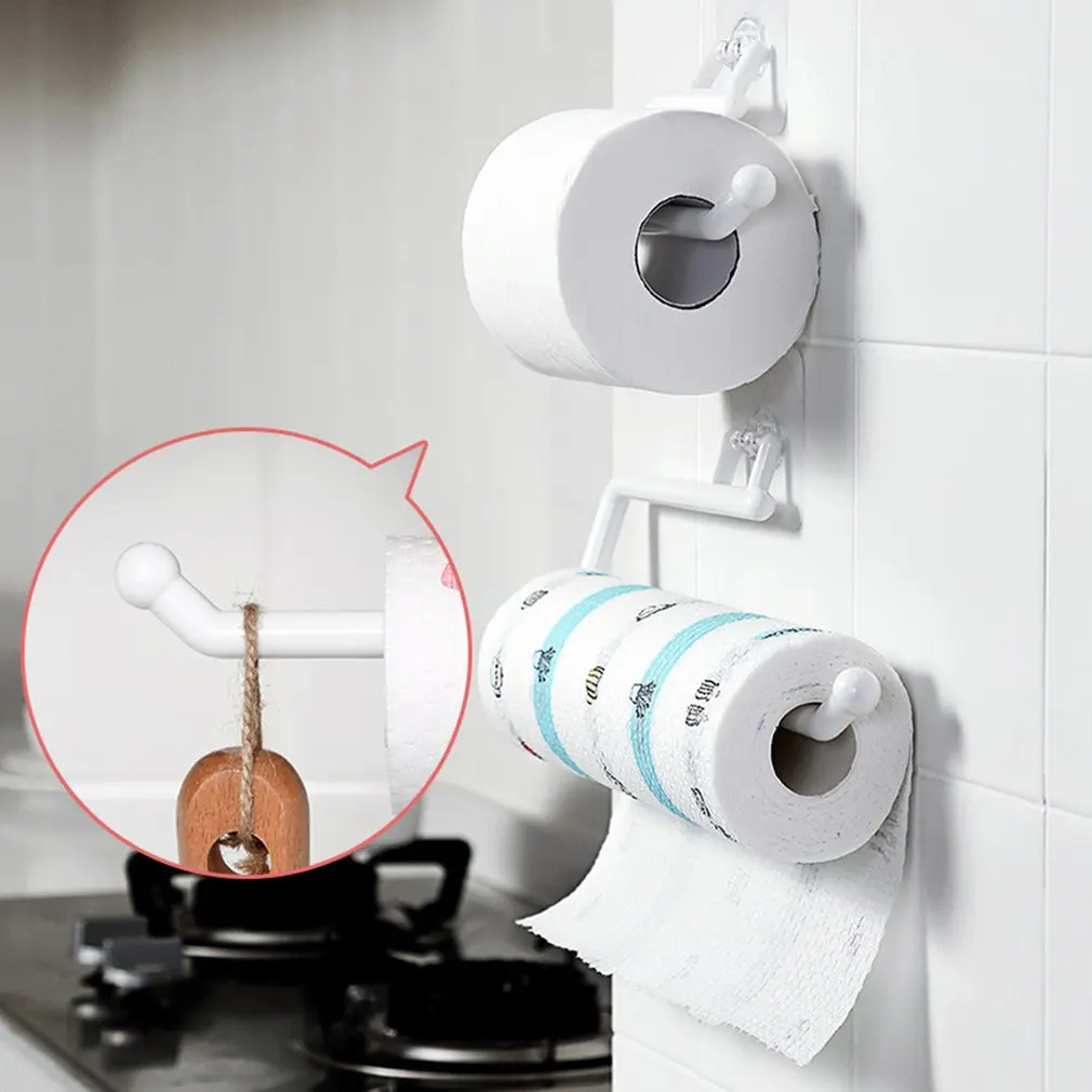 Kitchen Bathroom Toilet Paper Holder Tissue Storage Organizers Racks Roll Paper Holder Hanging Towel Stand Home Decoration