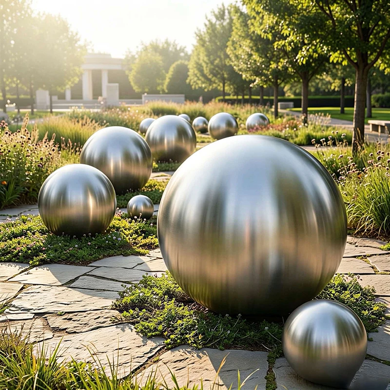 1/2/5pcs Dia 25~300mm 304 Stainless Steel Brushed Metal Ball Applicable To Party Mirror Metal Ball Sphere Home Garden Decoration