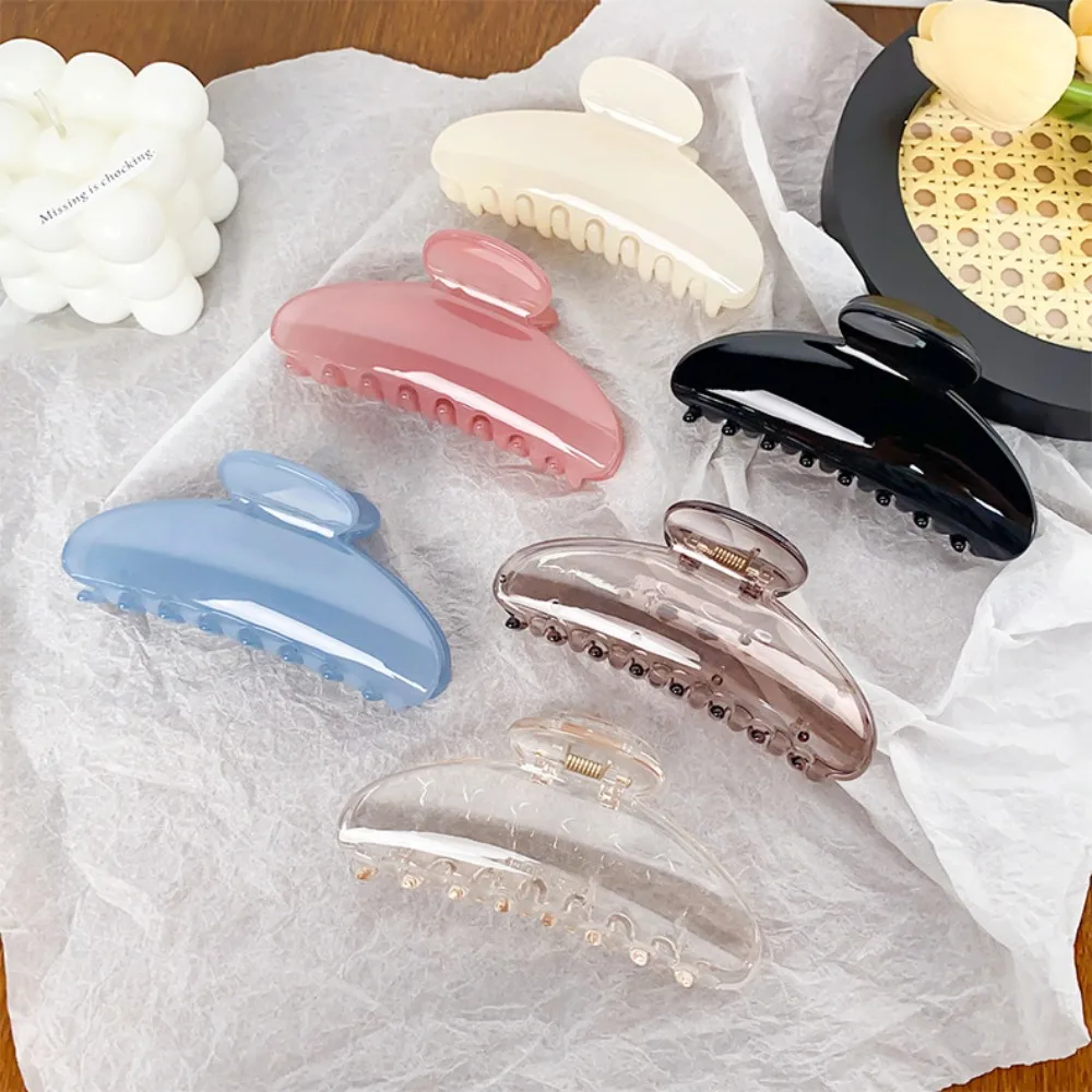 

Solid Color Elegant Semicircle Large Hair Claw Women Elegant Hair Clip Shark Clip Lady Barrette Hair Accessories Headwear 머리핀