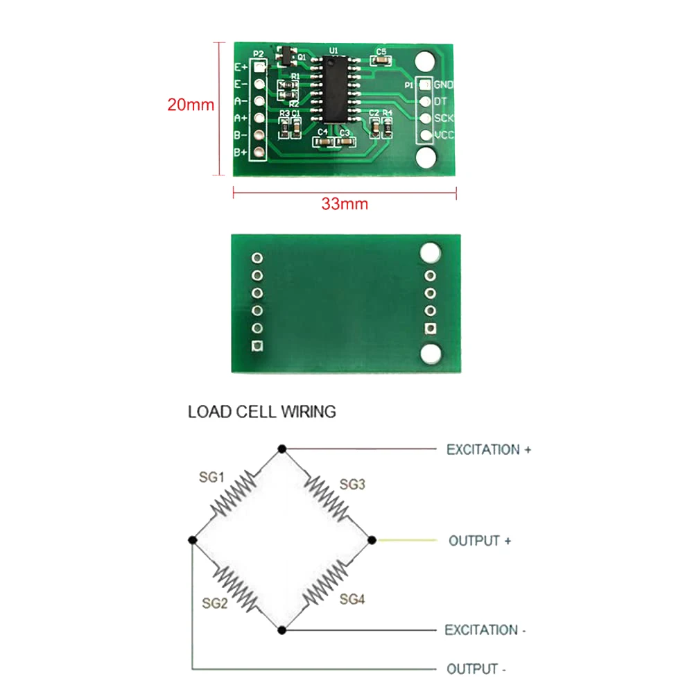 A19E-2 Sets Digital Load Cell Weight Sensor Electronic Kitchen Scale + HX711 Weighing AD Module (10Kg)