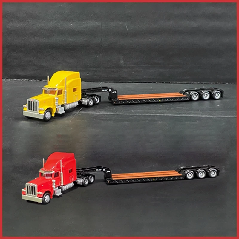 Bulk NORSCOT Alloy 1:87 Peterbilt 389 heavy Transport Truck & Low Board Trailer Car Model Boy Souvenir Toy