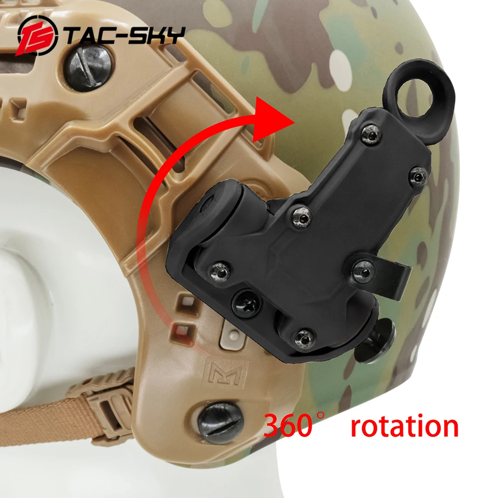 Adaptador de casco deportivo táctico Airsoft TAC-SKY, accesorio de montaje en riel MLOK Compatible con auriculares RAC y cascos con rieles MLOK