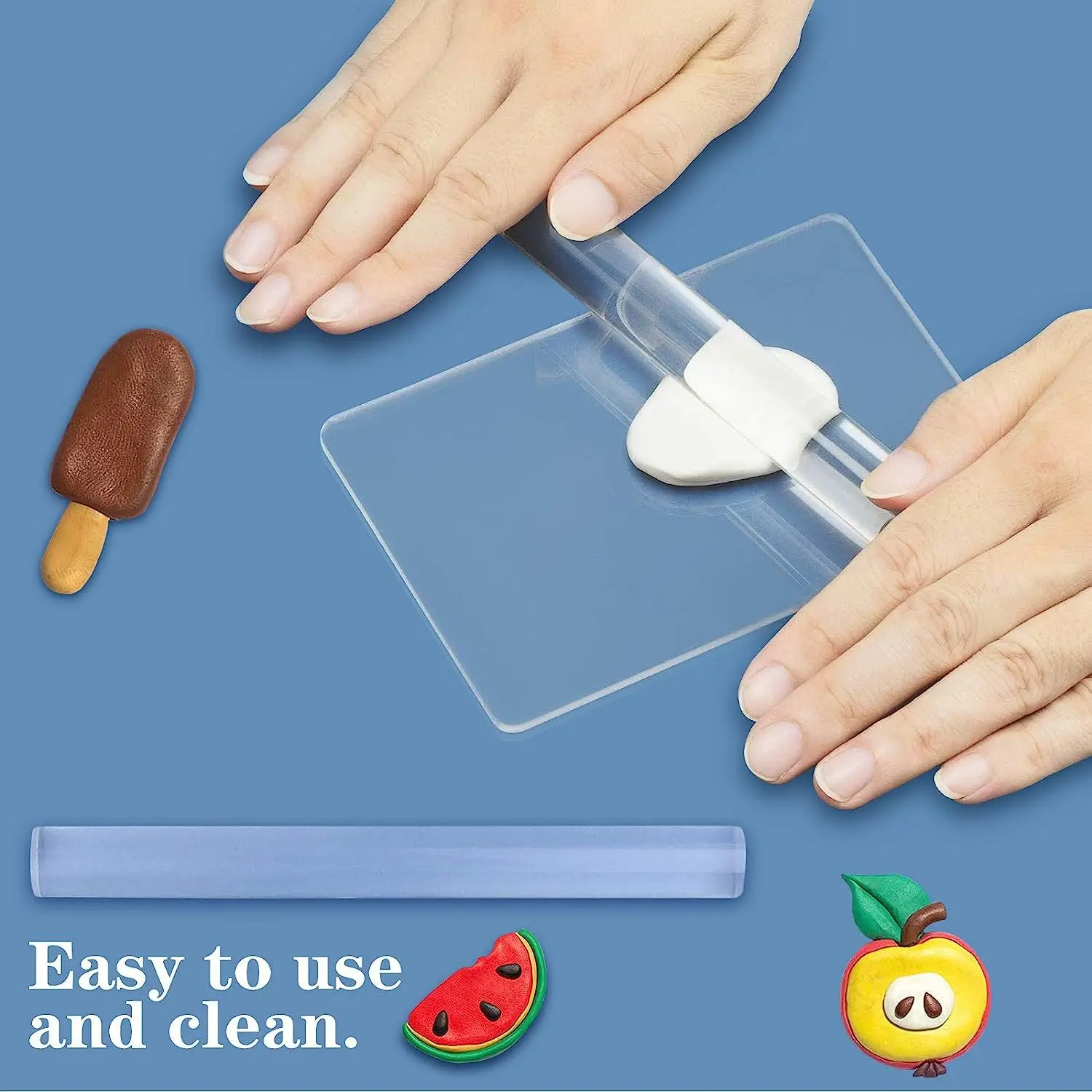 

Naxilai 2 комплекта акриловой глины в рулоне, прозрачная акриловая пустая доска, инструмент для рукоделия, пластиковая палочка, глиняный инструмент