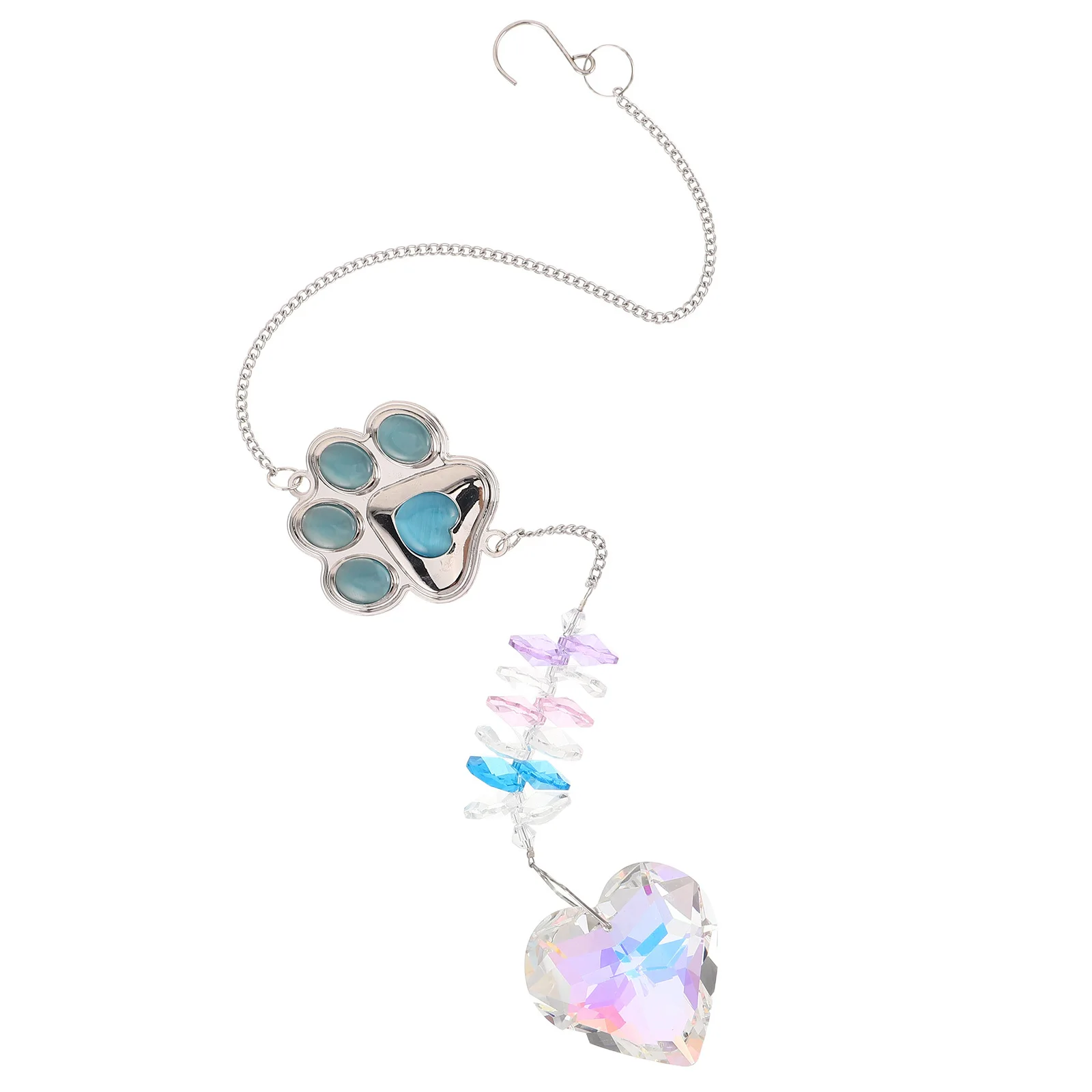 

Paw Print Sun Catcher Crystal Prism Dog Memorial Wind Chime Hanging Ornament Outdoor Yard Garden Decor Garden Decor for Outside