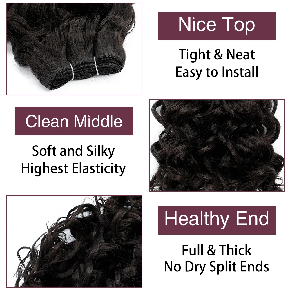 12 بوصة 120 جرام ارتفاع درجة الحرارة لينة عميق متموج الشعر أومبير أشقر بني SP12/16/613 وصلات شعر من الألياف الطبيعية نسج حزم