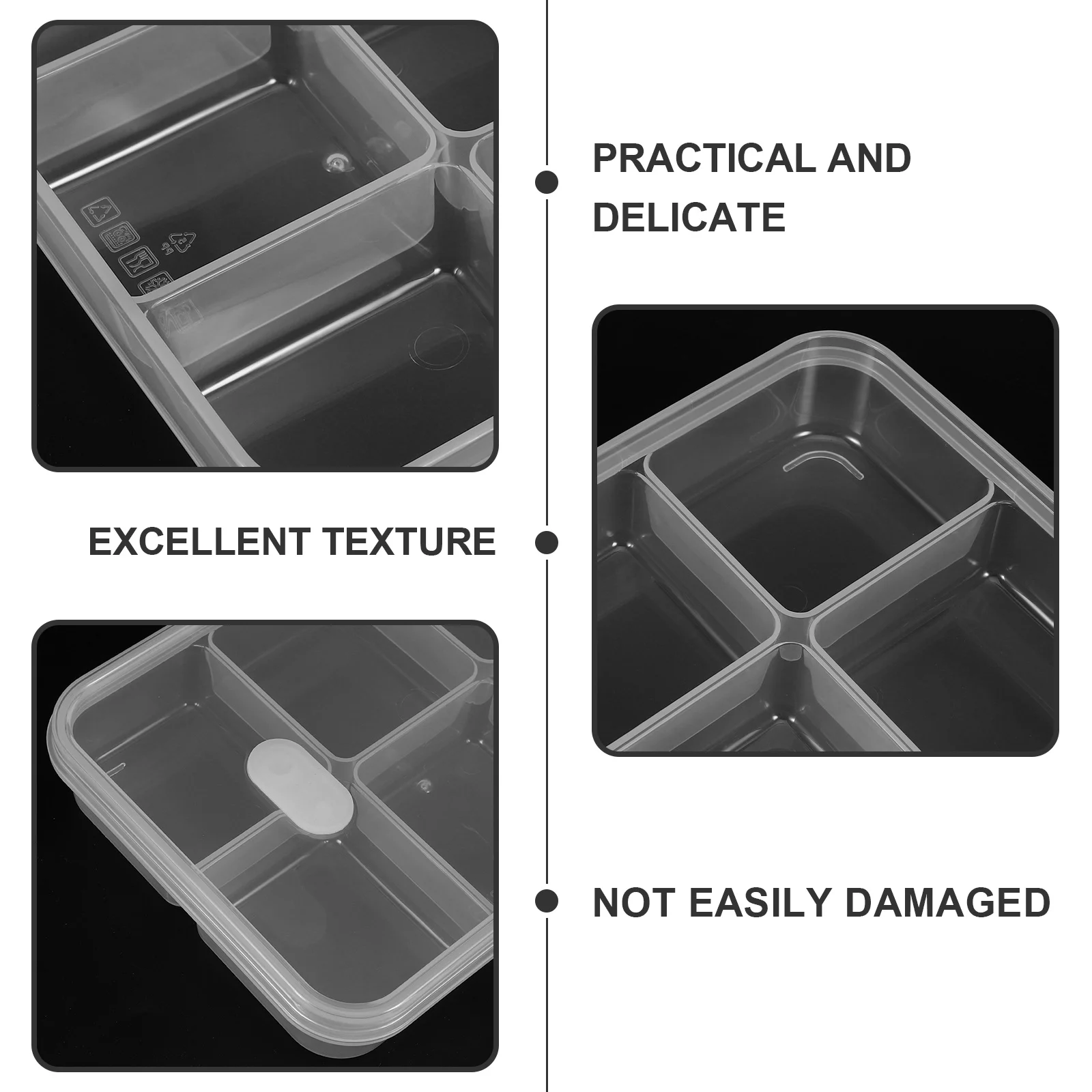 

1pcs 6-Compartment Food Storage Containers Transparent Fresh Organizer Box For Fridge Meal Prep Salad Fruit Keeper Vegetable