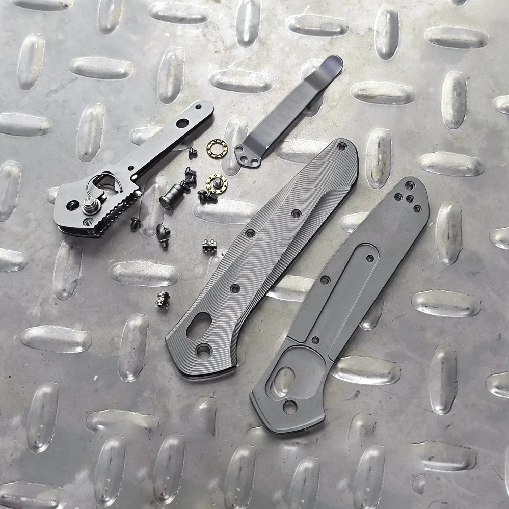 1 Pair Titanium Alloy Handle Pad Scales&Hardware Kit Accessories for Benchmade 940 Modify(Blade NOT Included)
