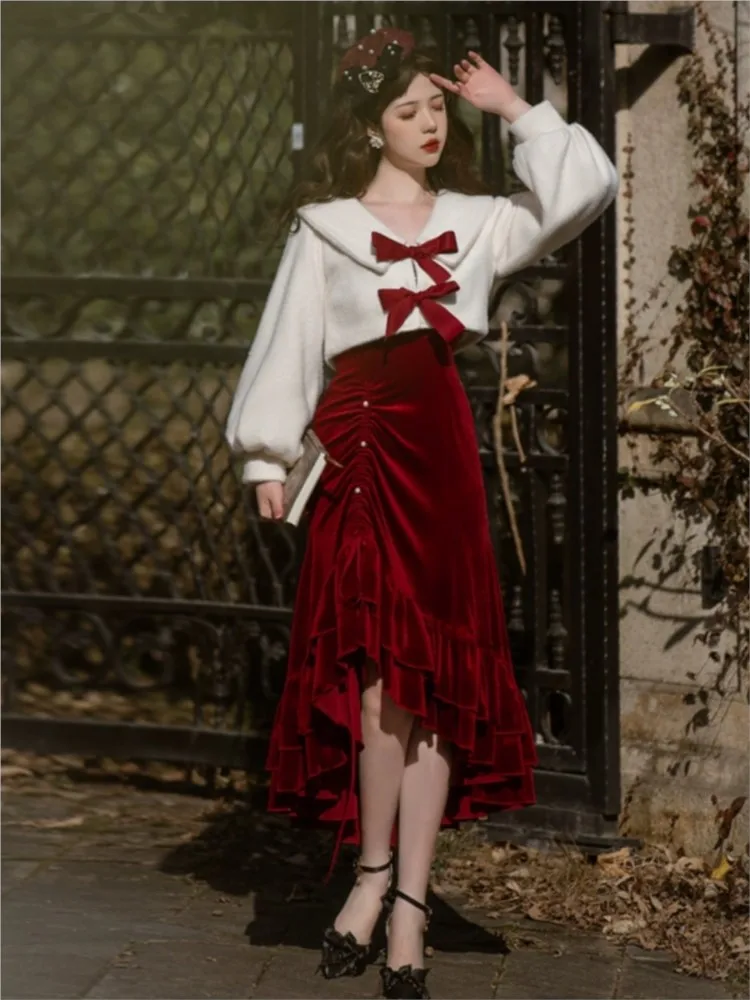 

New fashionable elegant and stylish coat fishtail skirt