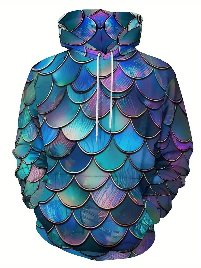 Flame Rock 3D Geometric Pattern Print Novelty Men\'s Hooded Sweatshirt With Drawstring Design Men\'s Pullover Tops Spring Autumn
