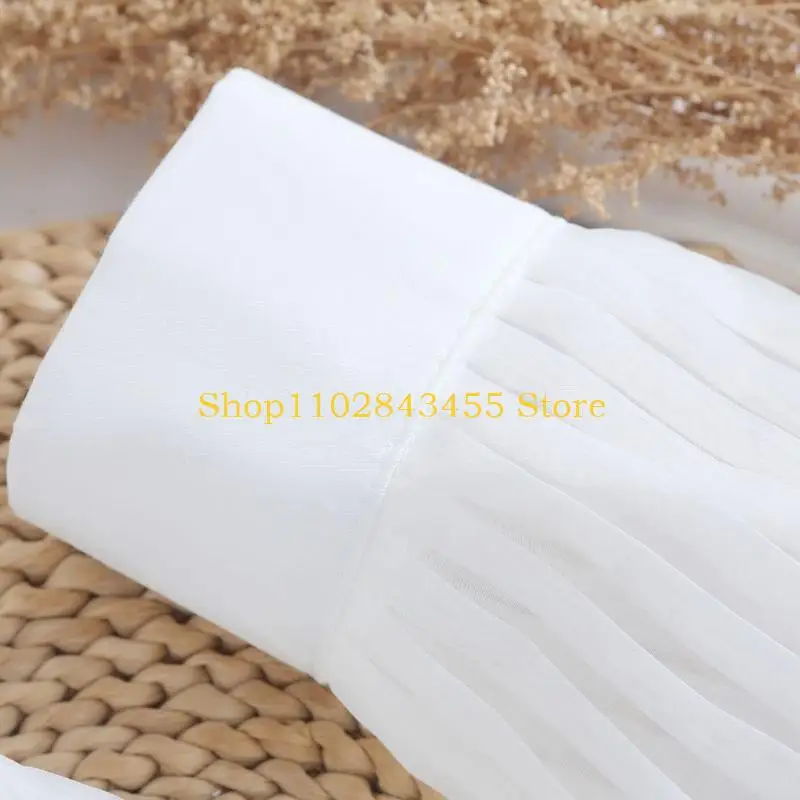 49mc-pleated-design-arm-sleeves-for-dress-sweater-decorative-sleeves-wrist-cuffs-for-women-formal-conference-dressingup