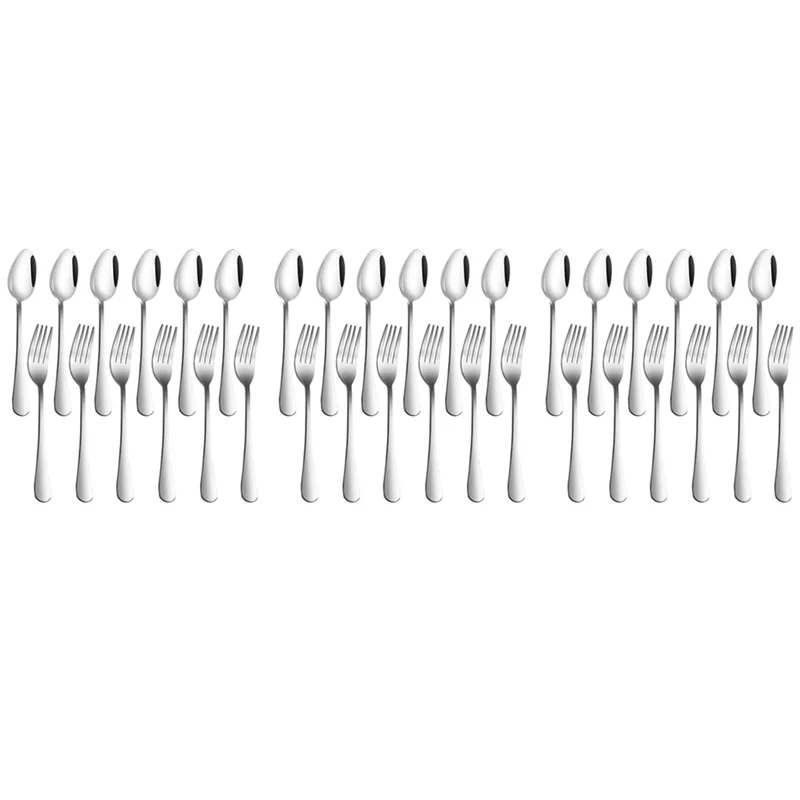 

A7THK-Set Of 36, Stainless Steel Dinner Forks And Spoons, Find Top Heavy-Duty Forks (8 Inch) And Spoons (7 Inch) Cutlery Set
