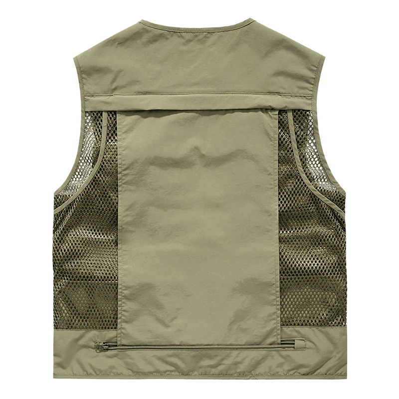 Summer work vest men\'s multi-bag mesh sleeveless jacket outdoor mountaineering sports hunting fishing tactical vest 6XL