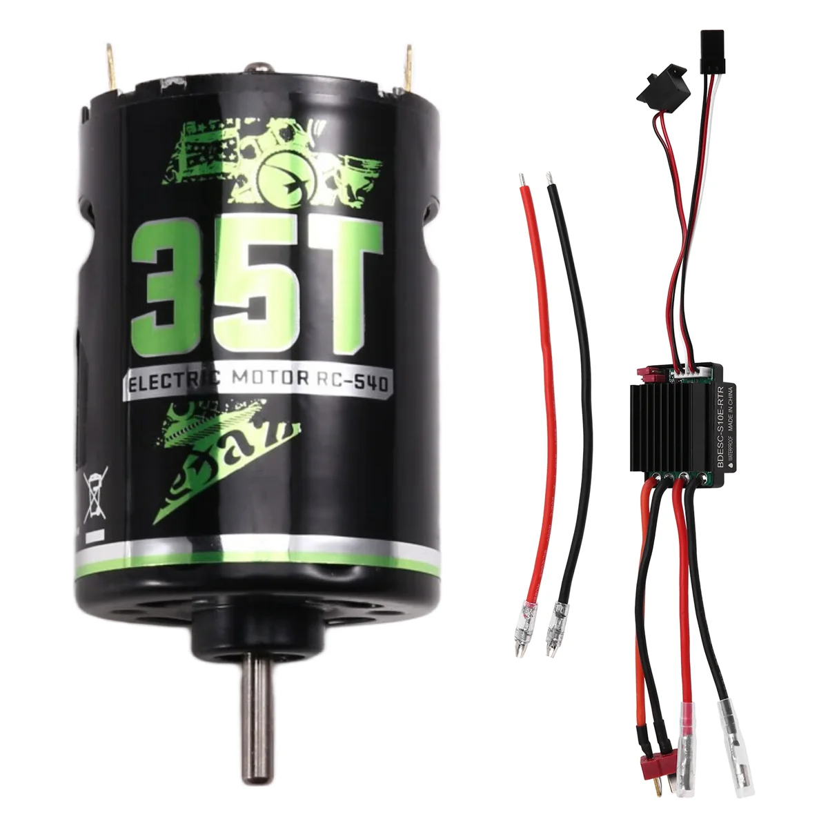 A17I 540 Bürstenmotor RC Crawler Motor ESC Bürstenelektrischer Geschwindigkeitsregler BEC für 1/10 RC Auto/AXIAL/35T