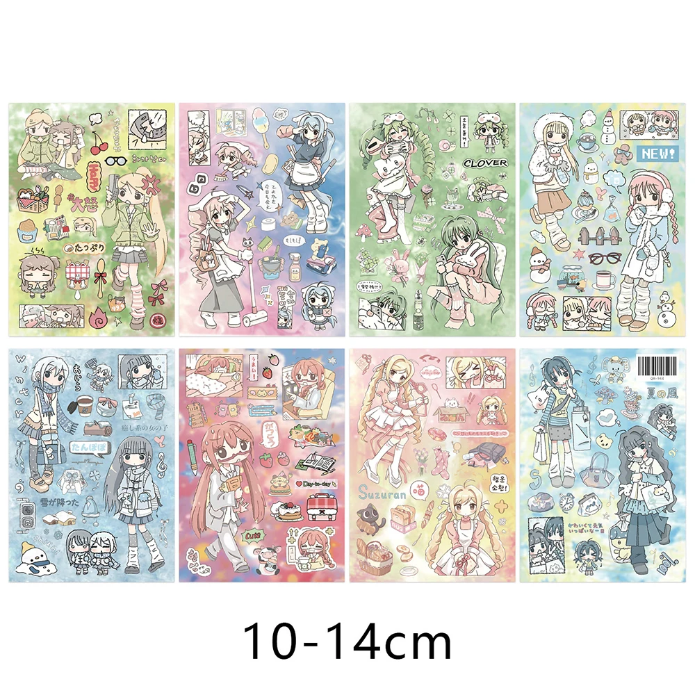16 Blatt Japanische Süße Mädchen Graffiti-Aufkleber Guzao Anime DIY Spielzeug für Telefon, Flasche, Reisetasche, Ästhetische Aufkleber, Kreative Geschenke – Detail 3