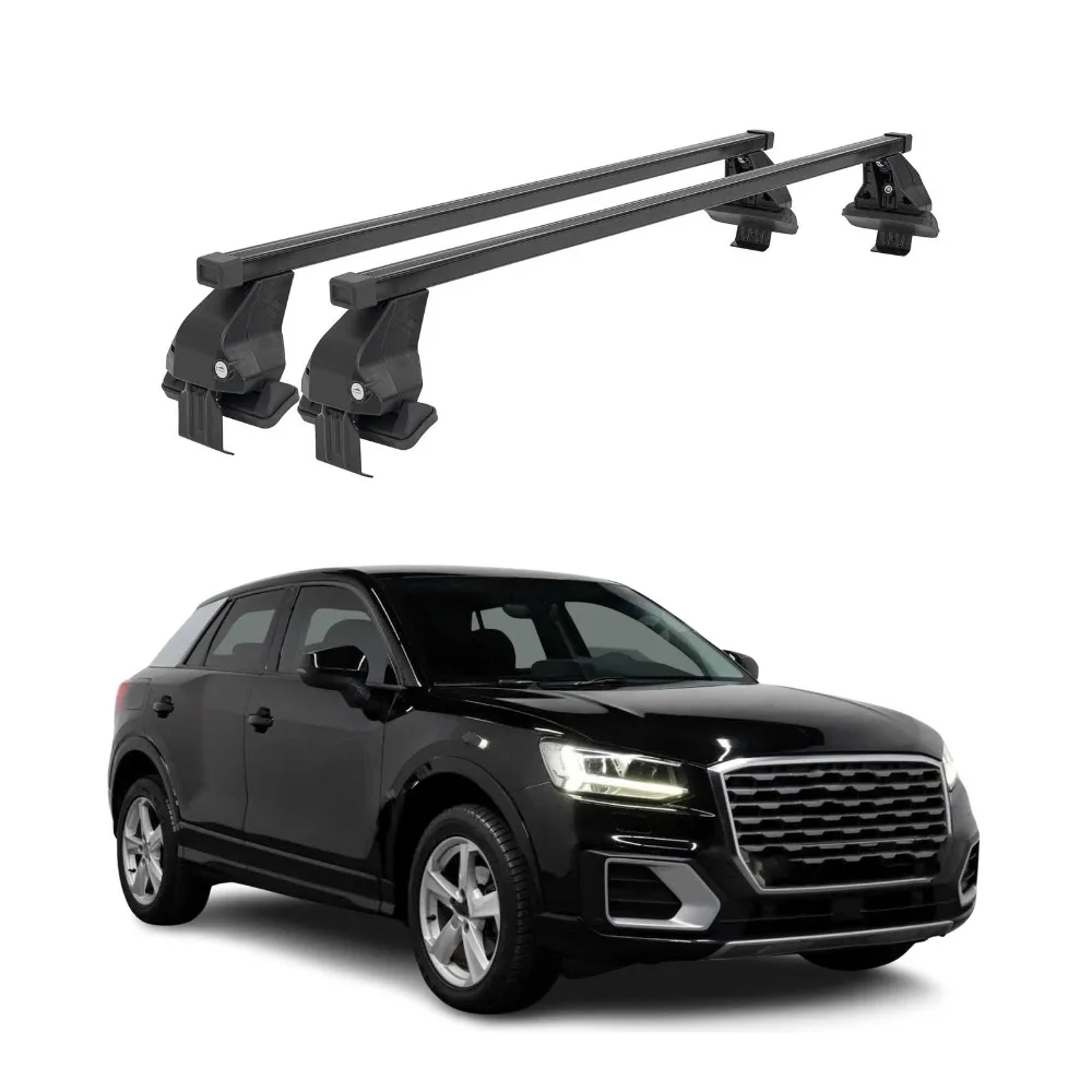 

Smooth Roof Rack Cross Bars Luggage Carrier for Audi Q2 2018-2024 Black 2pc