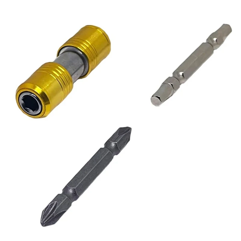 Soporte de puntas de destornillador portátil, varilla de extensión de doble cabeza, liberación rápida, enchufe adaptador de tornillo hexagonal de 1/4 pulgadas, 2 piezas