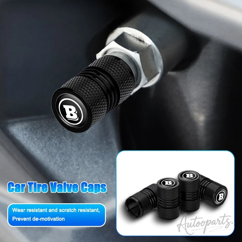 Capa de Válvula de Pneu de Carro/Chaveiro para Brabus Smart A B C E ML CL CLA GLC GLE GLS G V VITO G63 Acessório