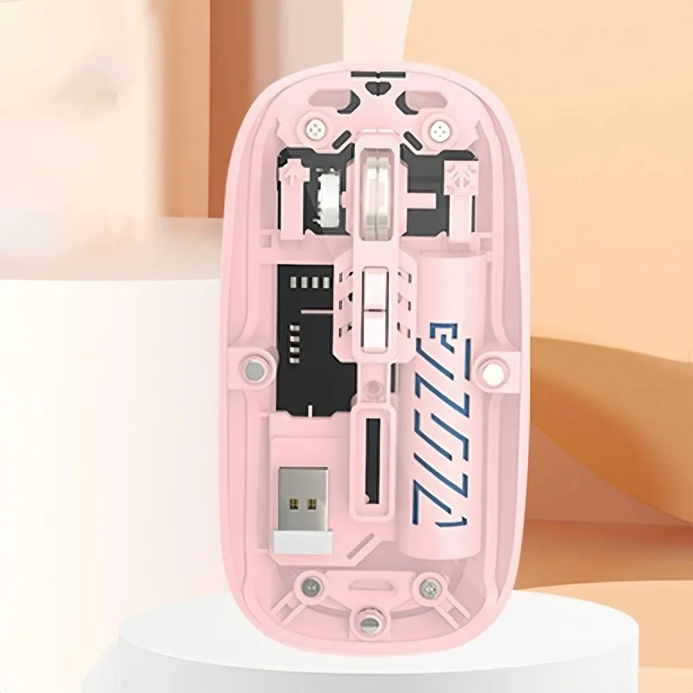 Bluetooth 2.4G Wireless Mouse Transparent Rechargeable Laptop Wireless Mouse High-Precision Dual Mode Rechargeable Mouse Laptop