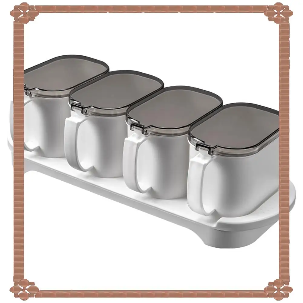 24-Hour Delivery Seasoning Box Set Seasoning Storage Container With Spoon Airtight Spice Box Condiment Jars For Spice Salt Sugar