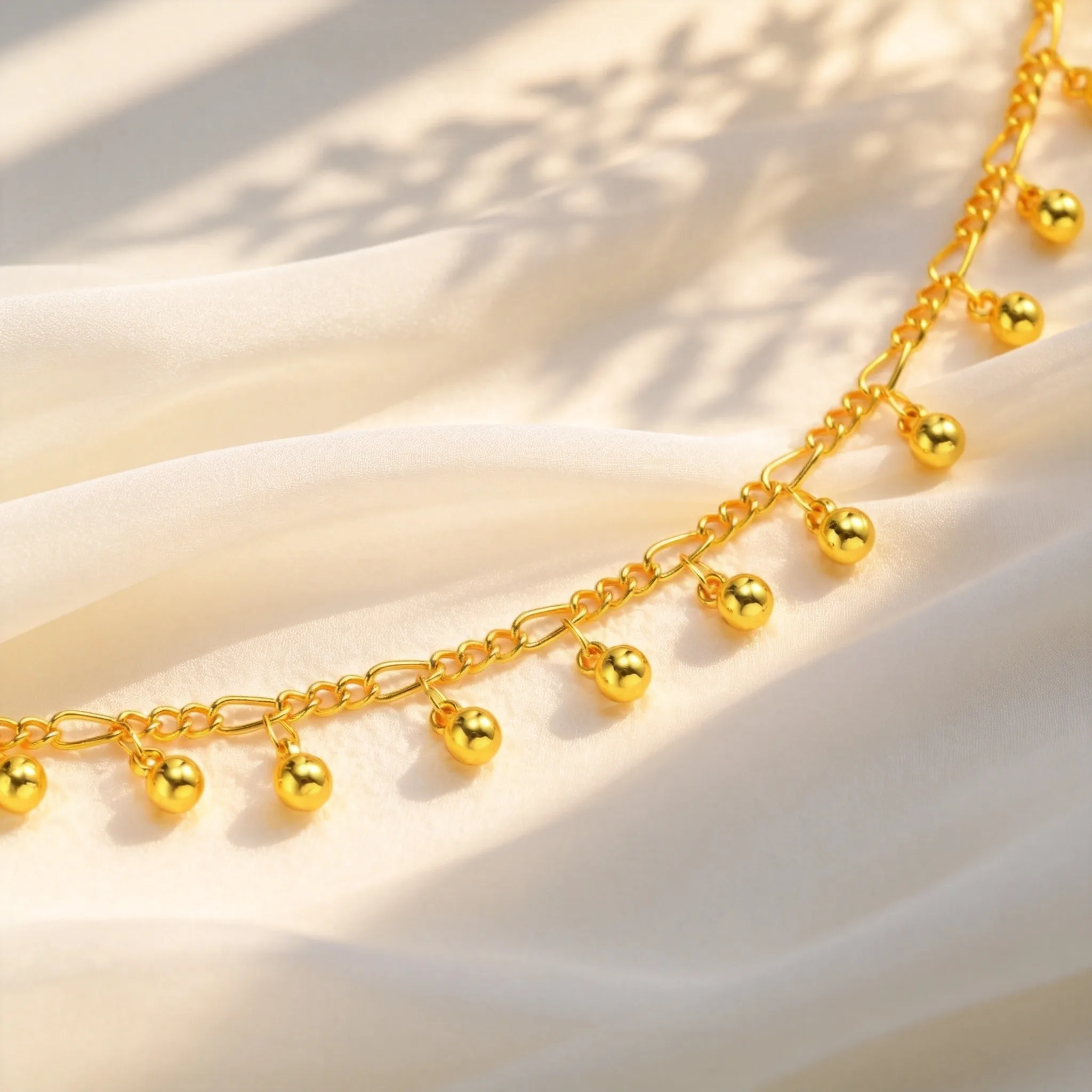 Gold Color Adjustable Bohemia Beads Pendant Anklet