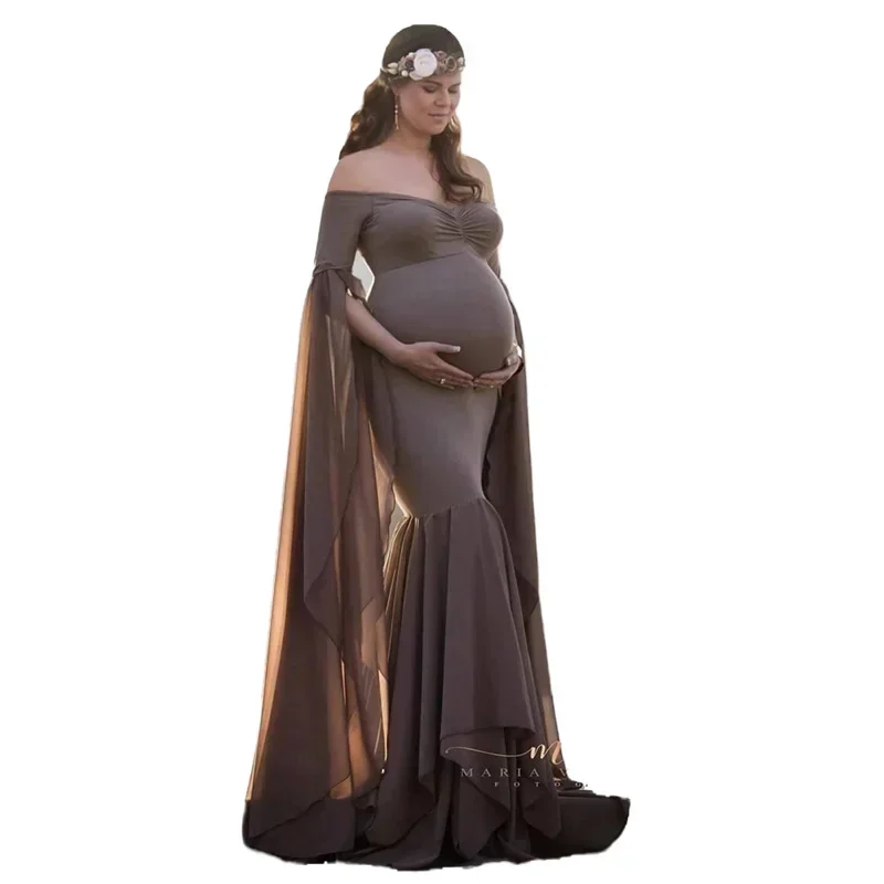 

Maternity Photo Shoot Long Dresses Baby Shower Dresses Stretchy Pregnant Woman Photography Props Long Dress