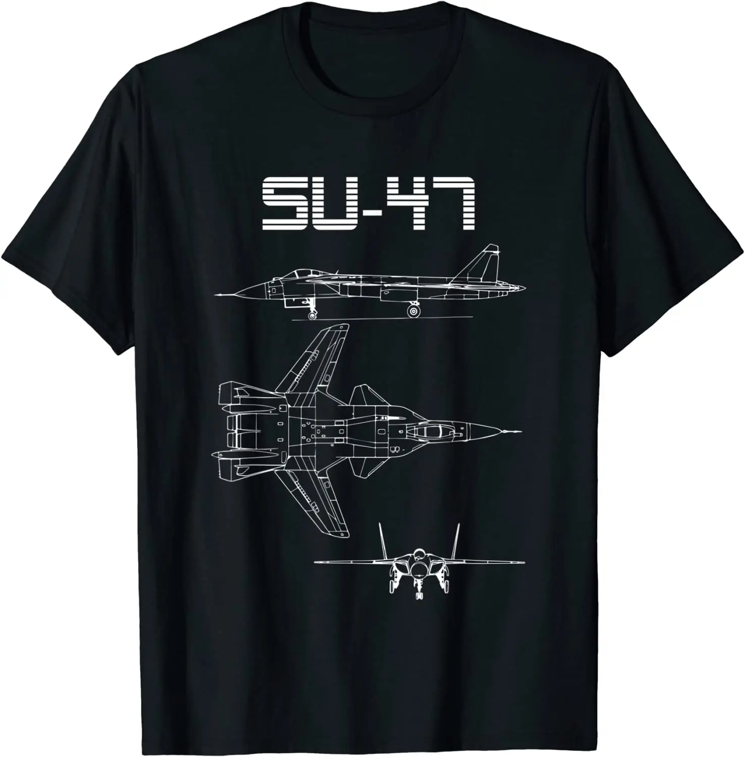 

Su-47 Fighter Plane Warbird Blueprint Schematics Diagram Men T-Shirt Short Sleeve Casual Summer Boys T-Shirts