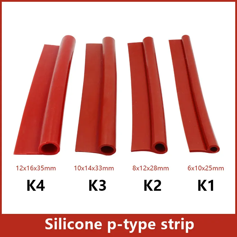 P Type High Temperature Oven Door Window Silicone Rubber Sealing Strip Weatherstrip   1 Meters