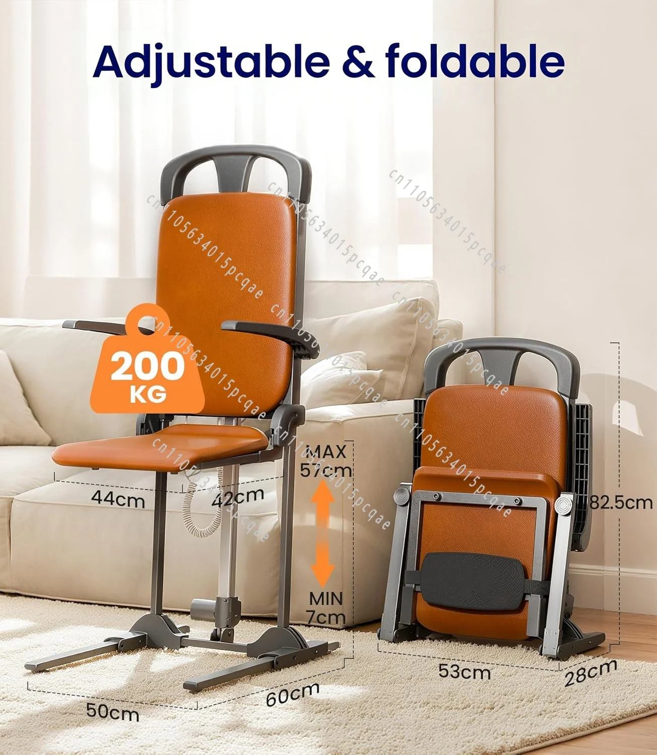 Electric Floor Lift Chair for Elderly Fall Recovery Height Adjustable Patient Lift Device Disabled Home Care Transfer Aid