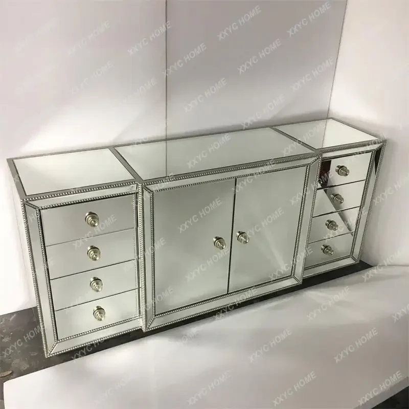 Multifunctional side cabinet household entrance mirror locker