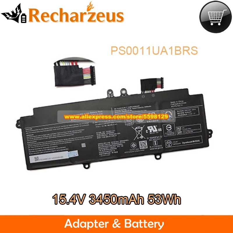 

Genuine 15.4V 3450mAh 53Wh Battery PS0011UA1BRS for Dynabook P2-G6PB Portege X30L-J X30L-K Series Laptop Battery