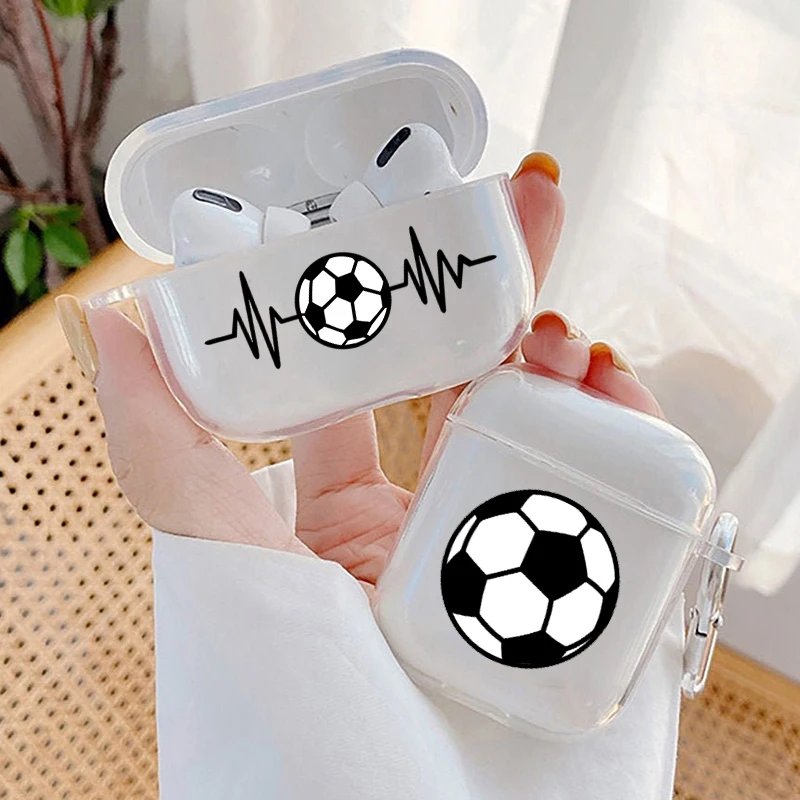 حافظة شفافة ناعمة من البولي يوريثان الحراري لأجهزة Apple Airpods Pro 2 3 1 حافظة لكرة القدم وكرة القدم وغطاء سماعة الأذن Airpod Shell