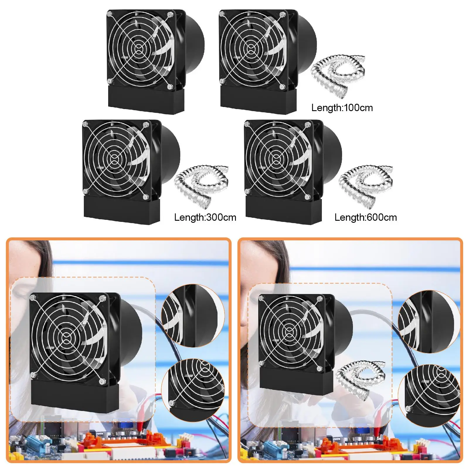 Solder Fume Extractor Speed Adjustable Kitchen Soldering Ventilation Fan