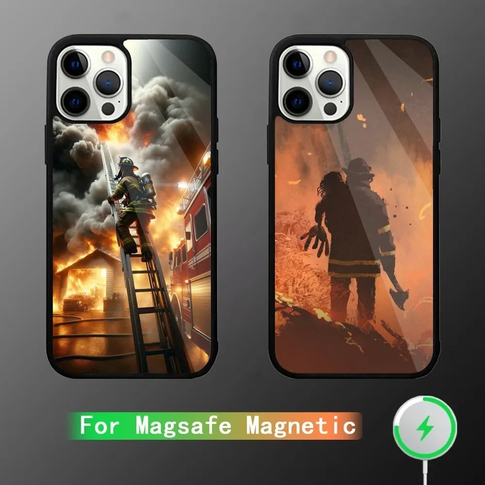 Fire Fighter Hero  Phone Case For iPhone 16,15,14,13,12,11,Plus,Pro,Max Mini Magsafe Magnetic Wireless Charging