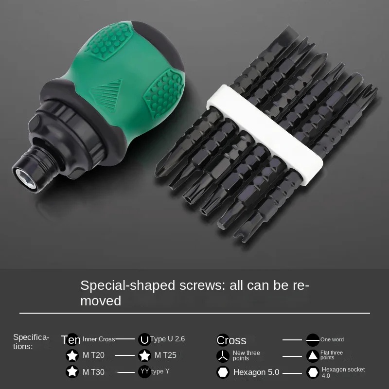 Mini Ratchet One Word Screwdriver Sets Manual Magnetic Phillips Slotted Telescopic Double Head Screw Driver Bits Repair Tools