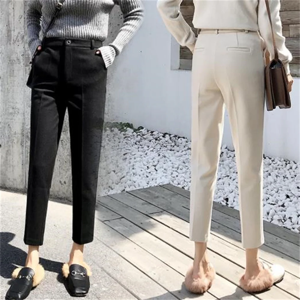 

Wool suit straight pants women's autumn and winter harem casual fashion ol trouser