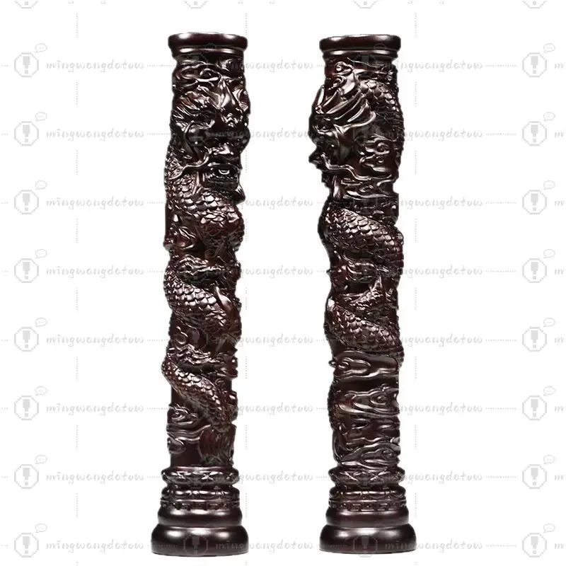 Estatua de Dragón Tallada en Madera de Palisandro, Decoración de Dragón del Zodiaco Chino para el Hogar y el Mueble para Vinos, Artesanía en Madera Sólida, Regalo para el Día del Padre