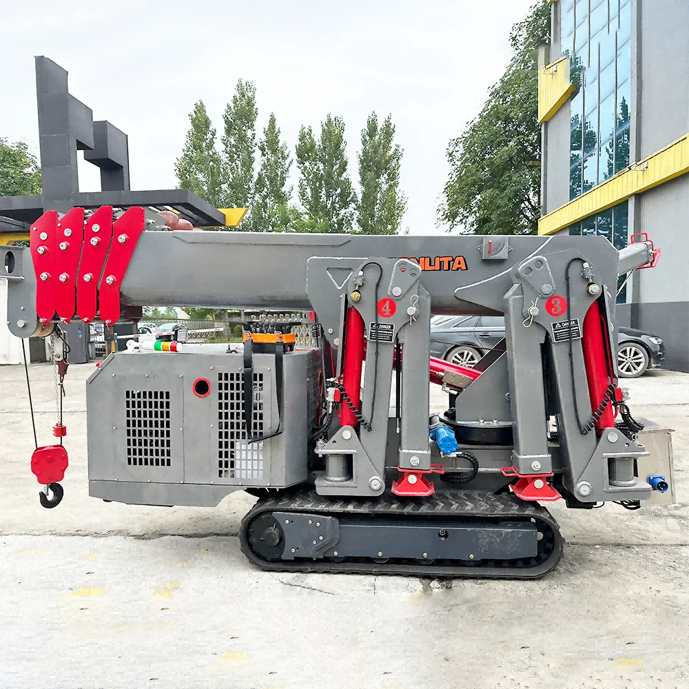 Customized CE 2 Ton 3 Ton 4 Ton Mini Spyder Crane Hydraulic Crawler Telescopic Boom Remote Controlled Portable Spider Crane