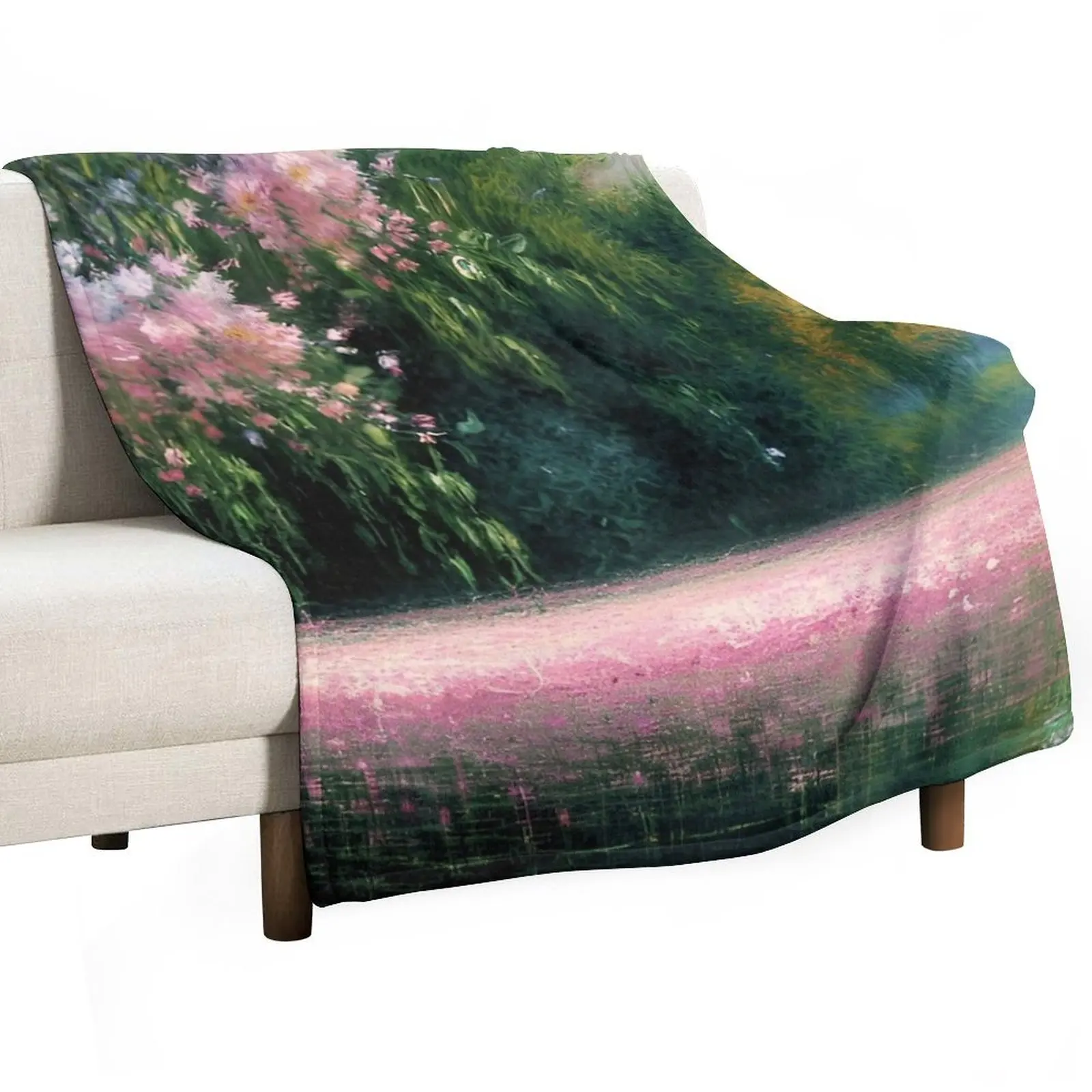 Pink Flowers in Eden Throw Blanket sofa bed Thermals For Travel Bed Fashionable Blankets