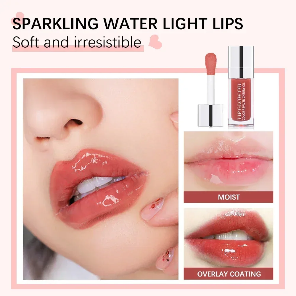 Crystal Clear Geléia Lip Gloss, Óleo Hidratante, Brilho Antiaderente, Brilho Sexy, Esmalte, Moda Coreana, Maquiagem