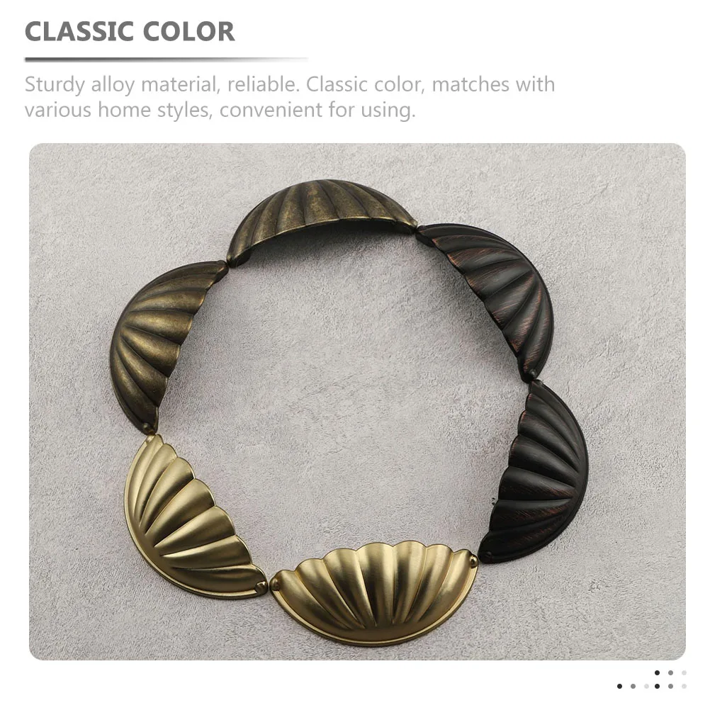 

4Pcs Classic Color Exquisite Shell Shape Cabinet Knobs Alloy Material for Drawers Cupboards Wardrobes Cabinet Knobs