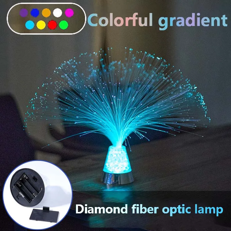 Colorful Changing Starry Sky Table Lamp - Vibrant Fiber Optic Night Light with Festival Ambiance -Room Decor for Bedroom