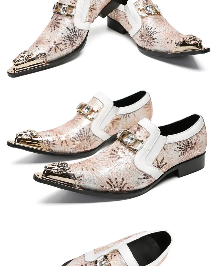 Handgefertigte Herren-Oxfords aus echtem Leder, luxuriöser italienischer Stil, formelle Business-Schuhe, flache Anzugschuhe für Hochzeiten, Bankette und Abendveranstaltungen. – Detail 6
