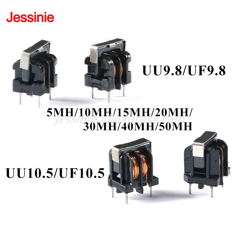 5PCS UU9.8/UF9.8 UU10.5/UF10.5 Common Mode Choke Inductor 5MH 10MH 15MH 20MH 30MH 40MH 50MH Filter Vertical Pitch 7*8 10*13