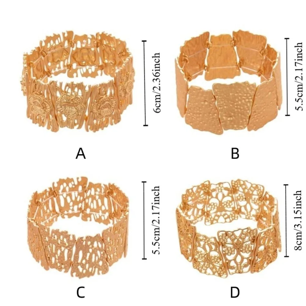 Brazalete ancho de Metal de aleación hueca, estilo europeo americano, diseño minoritario, pulsera exagerada, accesorios de joyería de flores
