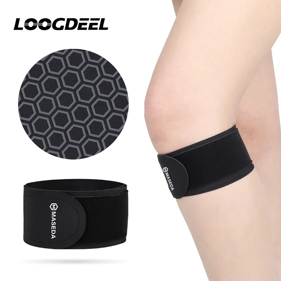 LOOGDEEL 1/2Pcs Knee Brace Support Band Running Patella Stabilizer Knee Strap Non-slip Breathable Sports Knee Pad Fitness