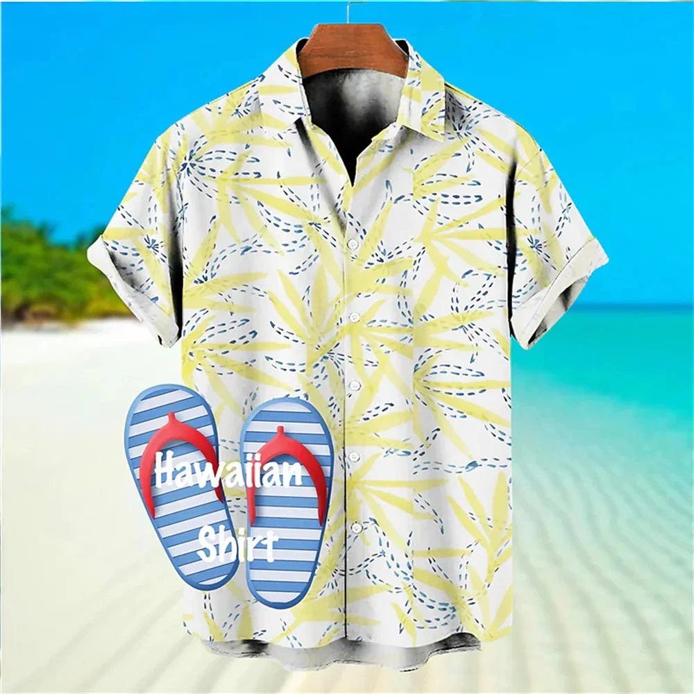 Summer Beach 3D Printed Men's Oversized Summer Casual Hawaii Beach Hawaii Harajuku Fashion Holiday Shirt