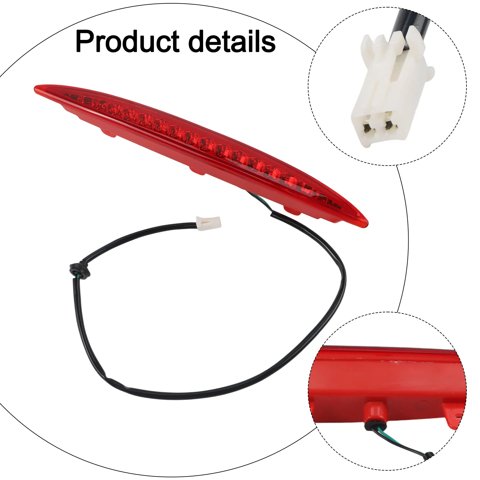 Rear Brake Light 3rd Stop Lamp Brake Light Replacement Red Red Brake Light Assembly Non-Deformation Direct Fit