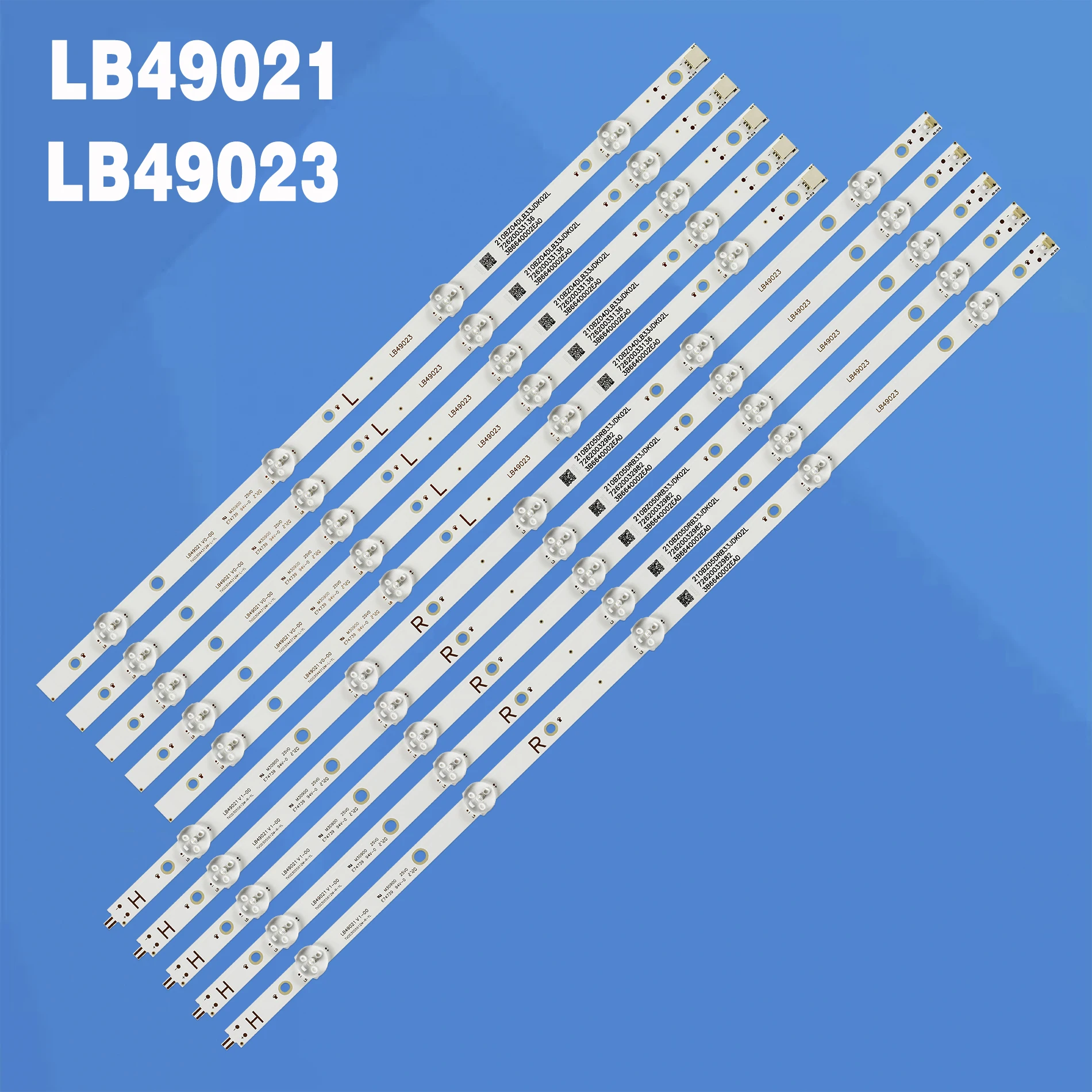 10Pcs/Set LED Strip 49PUS7503/12 49PUS6412 TPT490U2 49PUT6162/12 E465853 13029B LB49021 V0_01 LB49023 TT4906F LB49021 49PUS7503