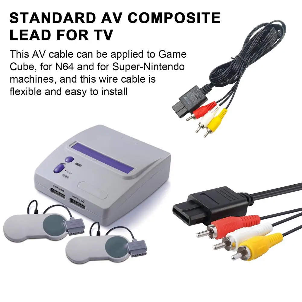 

1.8M Audio Line HD-compatible Stable Output Multi-purpose Enhance Gaming Experience Game Console For N64/for Game Cube/for Super